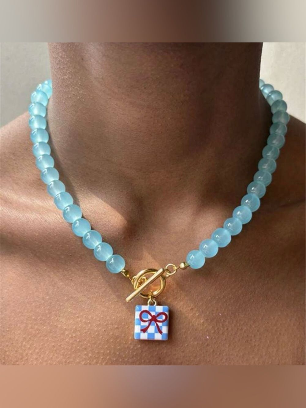 Glassโbead necklace Q1203
